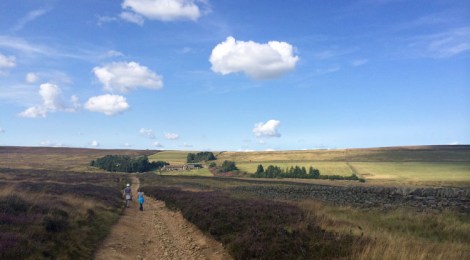 Walking on the moor from the village
