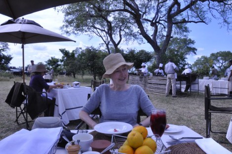 Breakfast in the bush,with warthog bacon