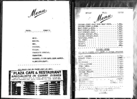 The menu - 1980s prices but the same choice