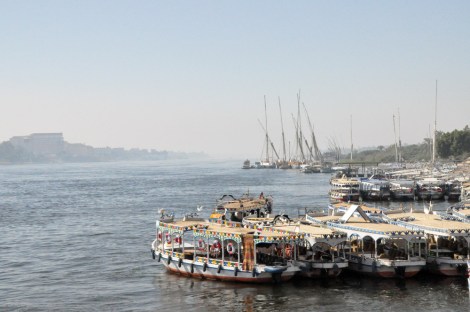 Water taxis on the west bank of the Nile
