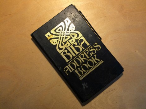 ...our original 1970s Biba address book