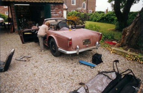 The TR4A before restoration...